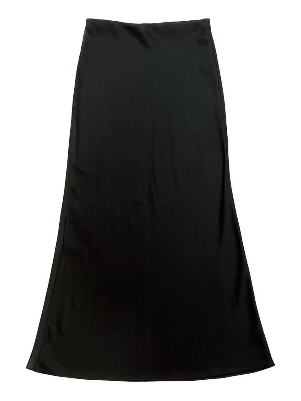 Abercrombie • Black High Waisted Satin Maxi Skirt
